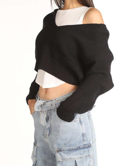 Due pezzi cardigan e canotta CROP